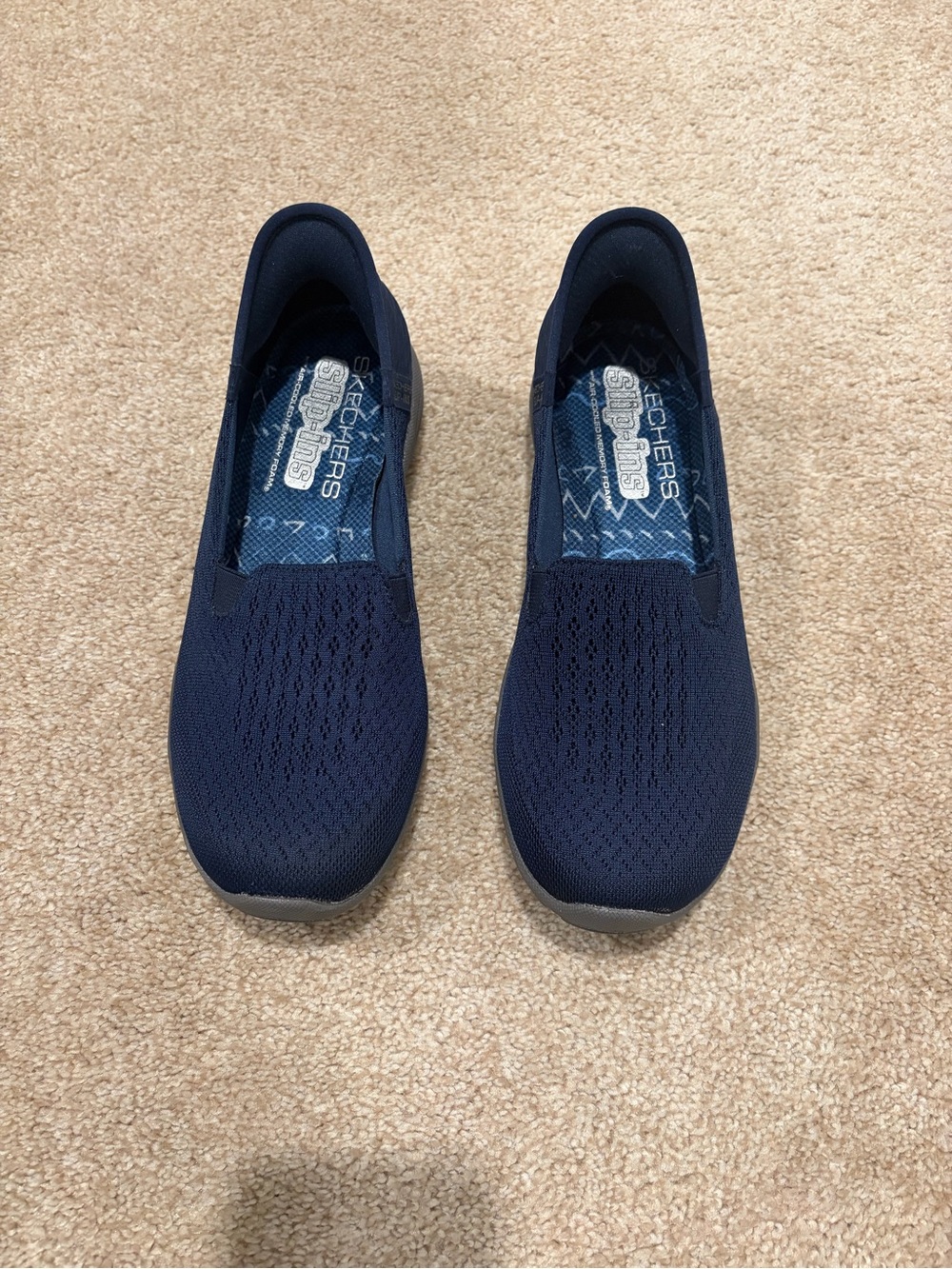 Skechers Women's Slip-On Knit Sneakers in Navy
